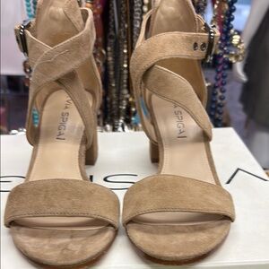 Via Spiga Women's Tan Suede Sandals